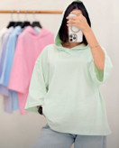 تیشرت باکسی کلاهدار کد 02191