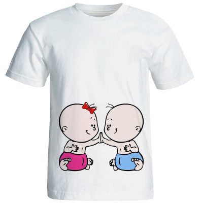 تیشرت بارداری طرح دوقلو