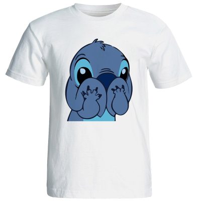 تیشرت زنانه آستین کوتاه سفید طرح استیچ