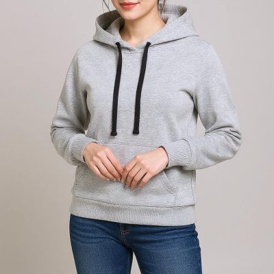 هودی زنانه طوسی ساده