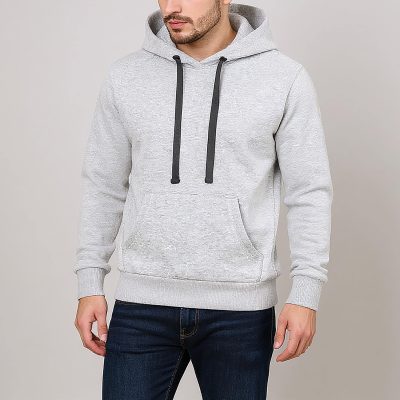 هودی مردانه طوسی ساده